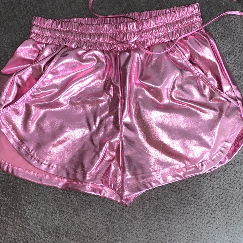 Metallic pink shorts